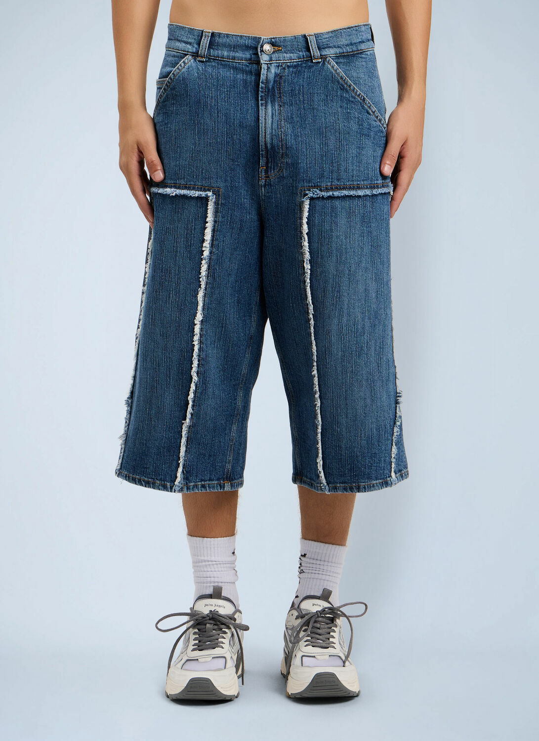 Palm Angels Curved Logo Skater Shorts