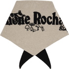 Simone Rocha Black & Beige Graphic Logo Knit Neckerchief Scarf