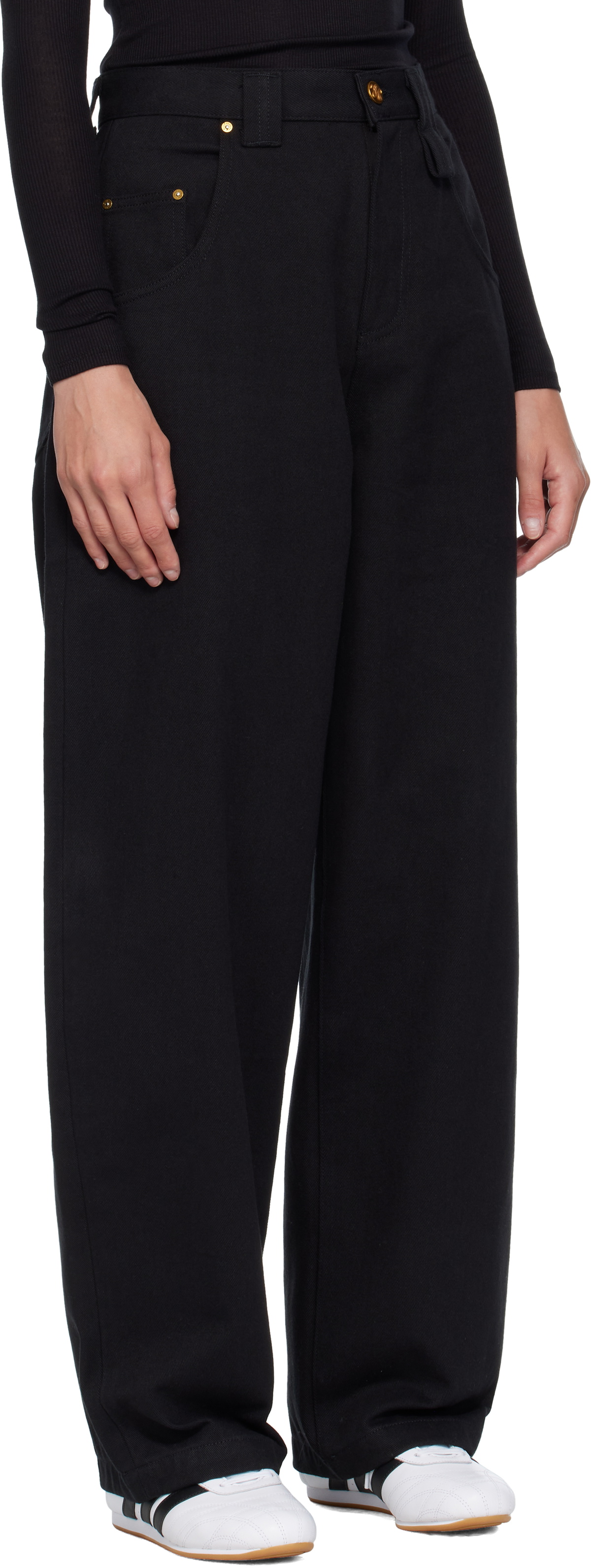 WILLY CHAVARRIA Black Tapered Bad Girl Jeans