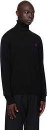 AMI Paris Black Ami de Cœur Turtleneck