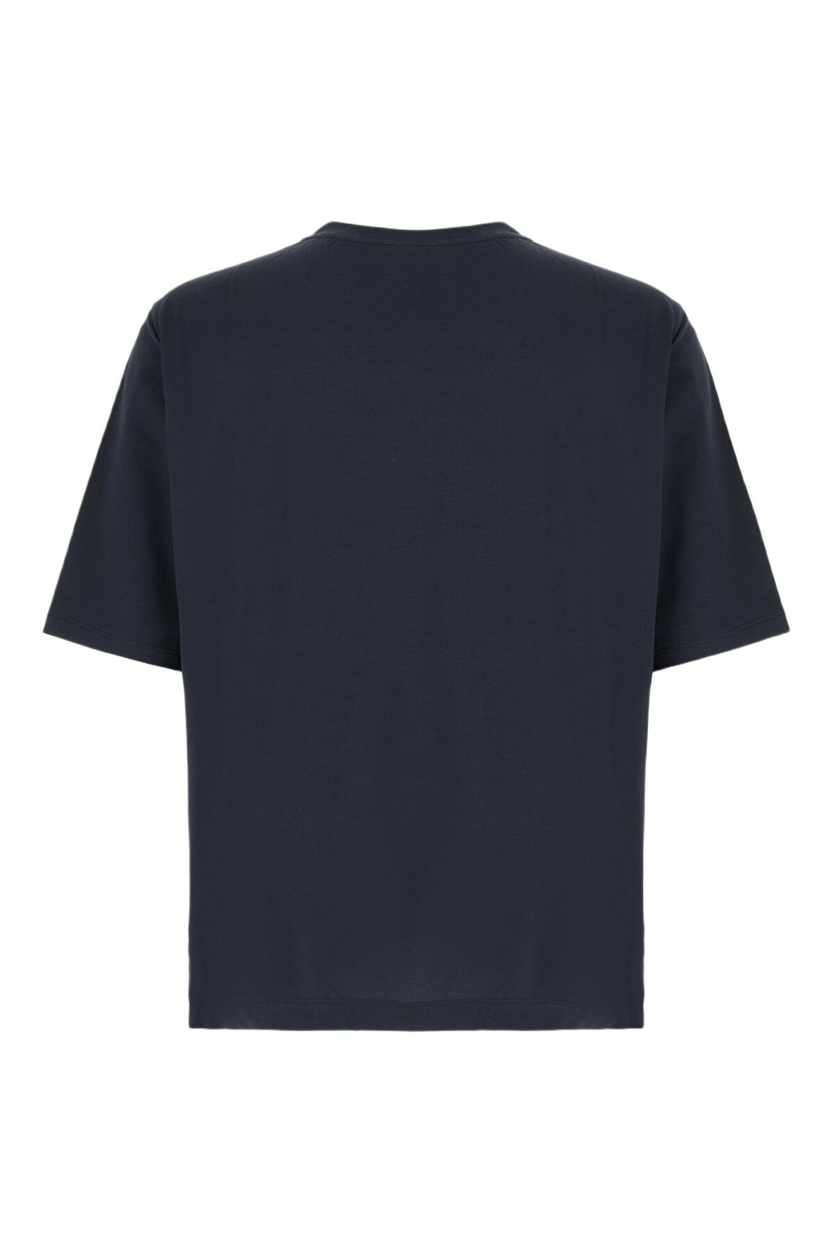 Malo Navy Blue Stretch Cotton T-shirt