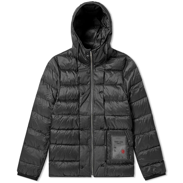 Photo: Ten C Shearling Hooded Down Liner