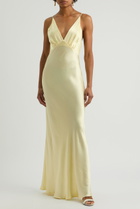 Bec & Bridge Moon Dance Satin Maxi Dress Yellow
