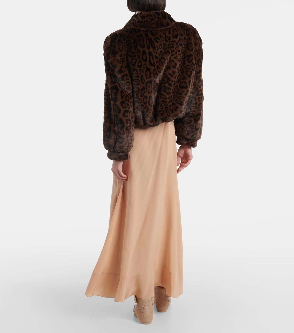 Chloé Leopard-print cropped faux fur jacket