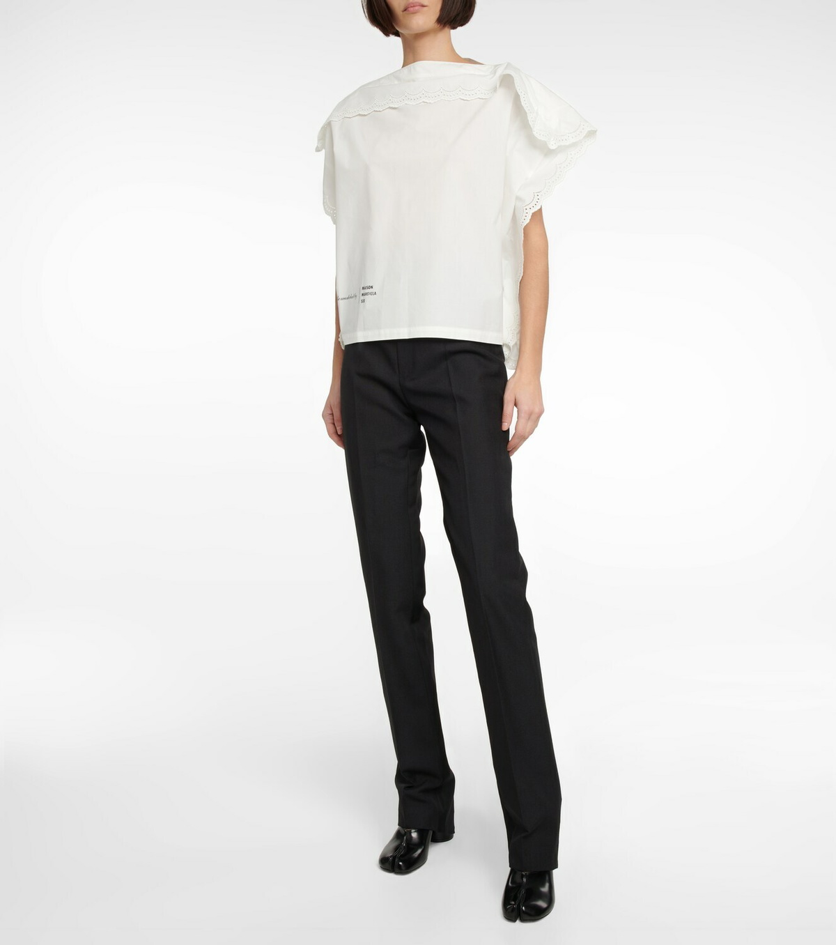 MM6 Maison Margiela Ruffled cotton blouse