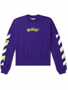 Off-White - Logo-Print Cotton-Jersey Sweatshirt - Purple