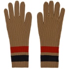 Burberry Tan Merino Monogram Gloves