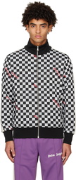 Palm Angels Black & White Checkerboard Track Jacket