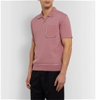 Mr P. - Contrast-Tipped Cotton-Jacquard Polo Shirt - Purple