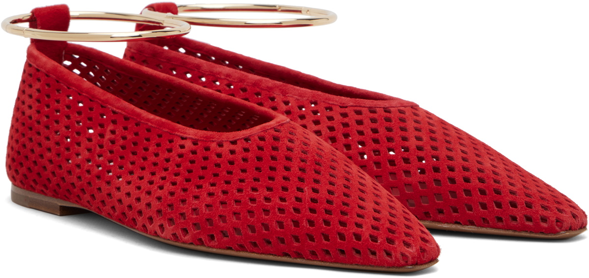 Jil Sander Red Ring Ballerina Flats