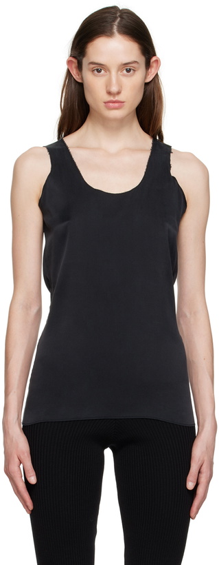 Photo: Gabriela Coll Garments Black Raw Edge Tank Top