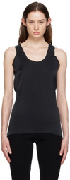 Gabriela Coll Garments Black Raw Edge Tank Top