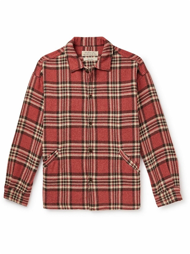 Photo: Remi Relief - Checked Cotton-Blend Flannel Shirt - Red