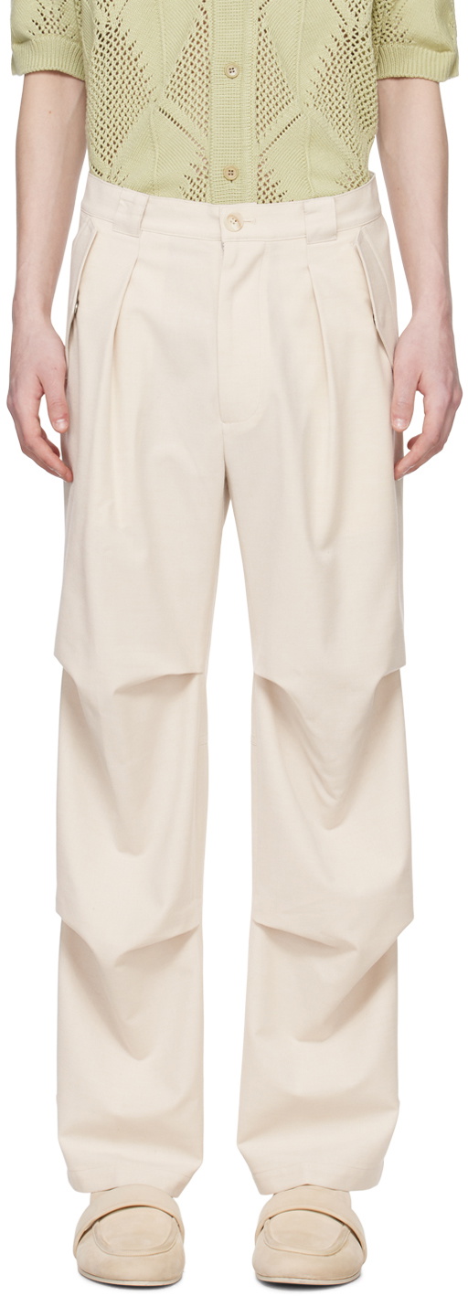 AFTER PRAY Beige Technical Trousers