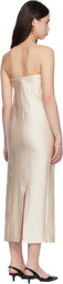 Loulou de Saison Beige GIULIA Bustier Midi Dress