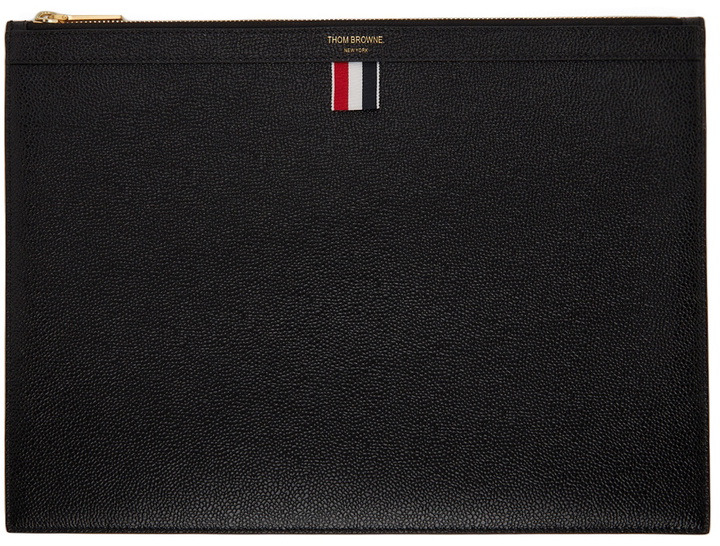 Photo: Thom Browne Black Medium Zip Document Holder