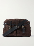 Bleu de Chauffe - Fisherman's Musette Leather-Trimmed Suede Messenger Bag - Brown