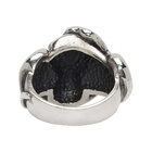 Luka Sabbat x Monini Silver and Black Diamond Skull Serpent Ring