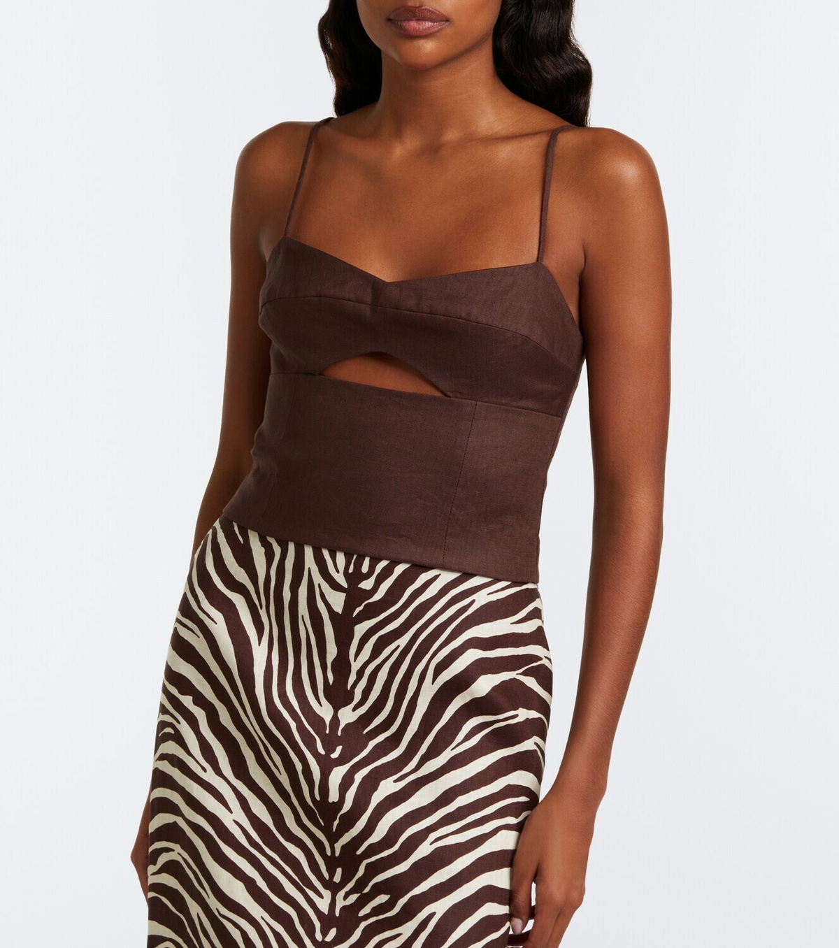 Cala de la Cruz Sei cutout linen top