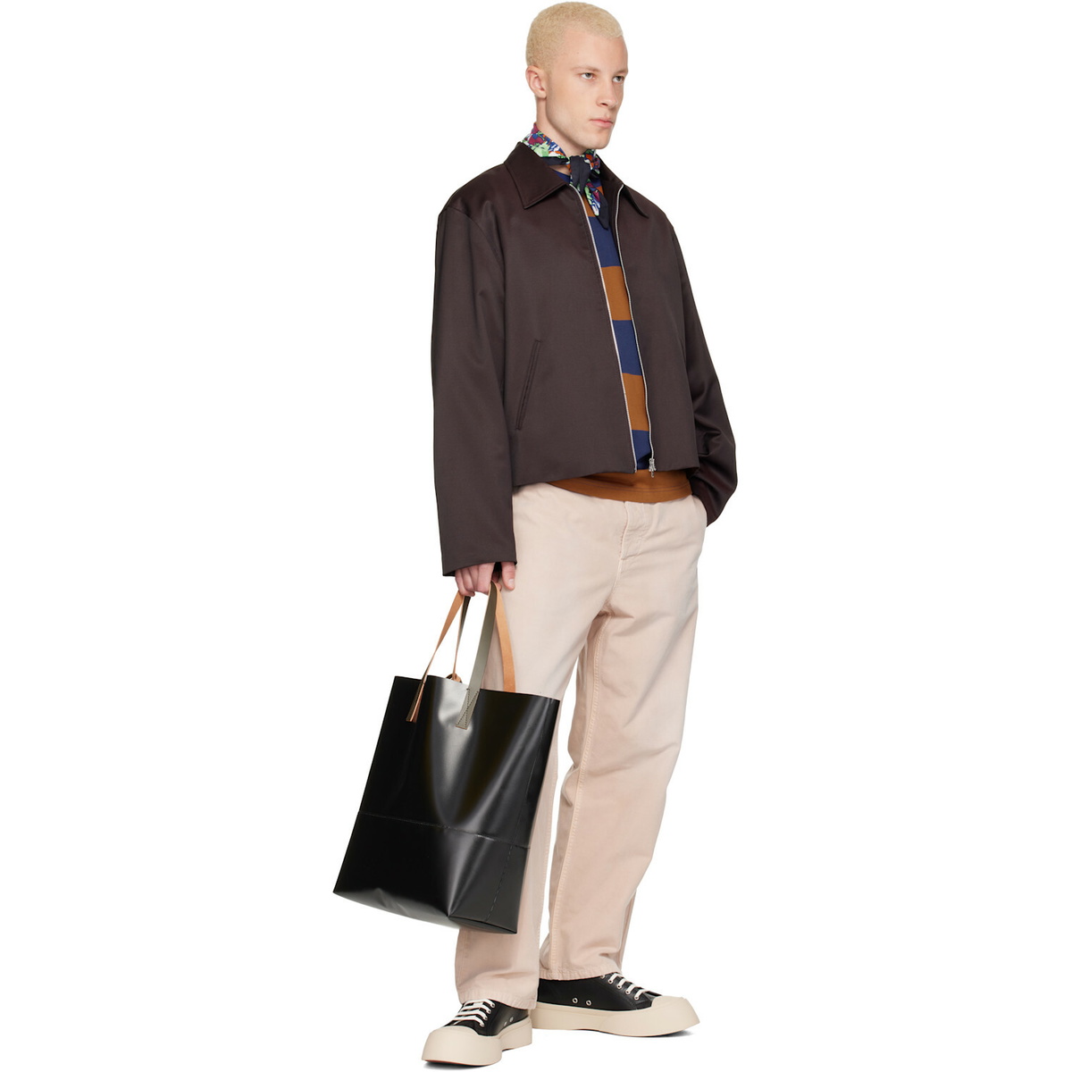 Marni Multicolor Floral Poplin Scarf
