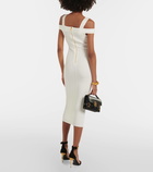 Balmain Ribbed-knit jersey midi dress