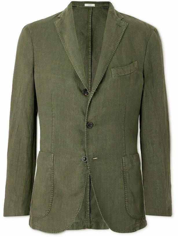 Photo: Boglioli - Unstructured Linen Suit Jacket - Green