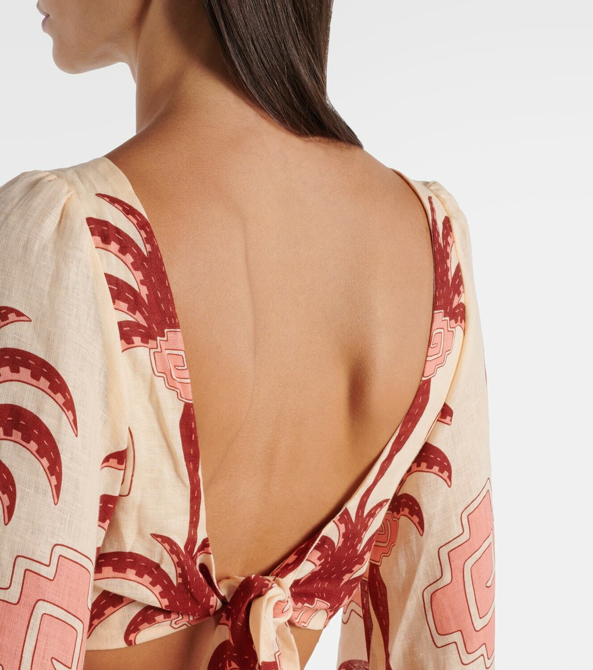 Johanna Ortiz Cutout printed linen minidress