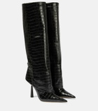 Gia Borghini Rosie 31 croc-effect knee-high boots
