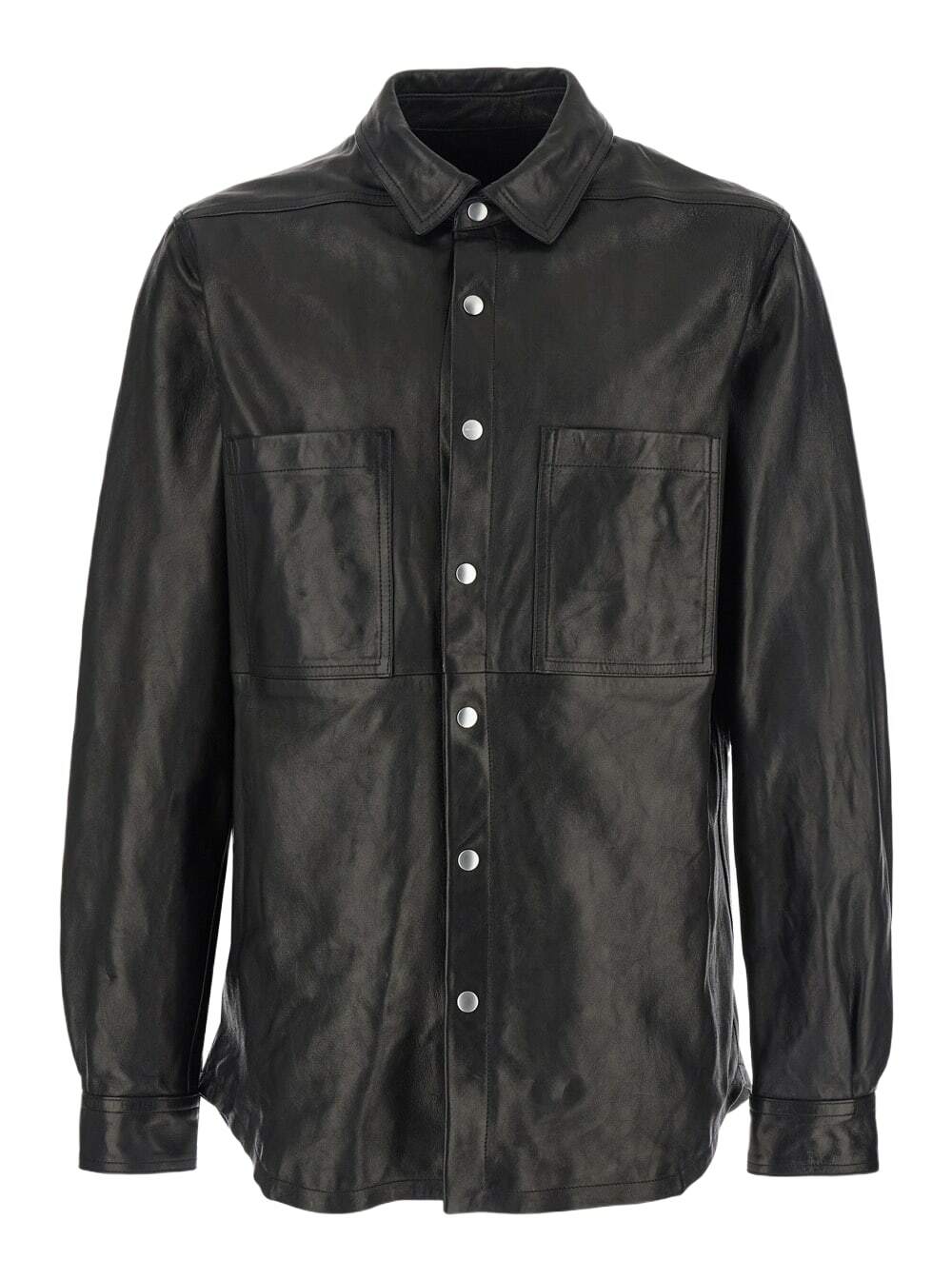 ジャケット・アウター Rick Owens 19FW LARRY OUTER SHIRTS Rick Owens Black Leather Larry Shirt Jacket Rick Owens