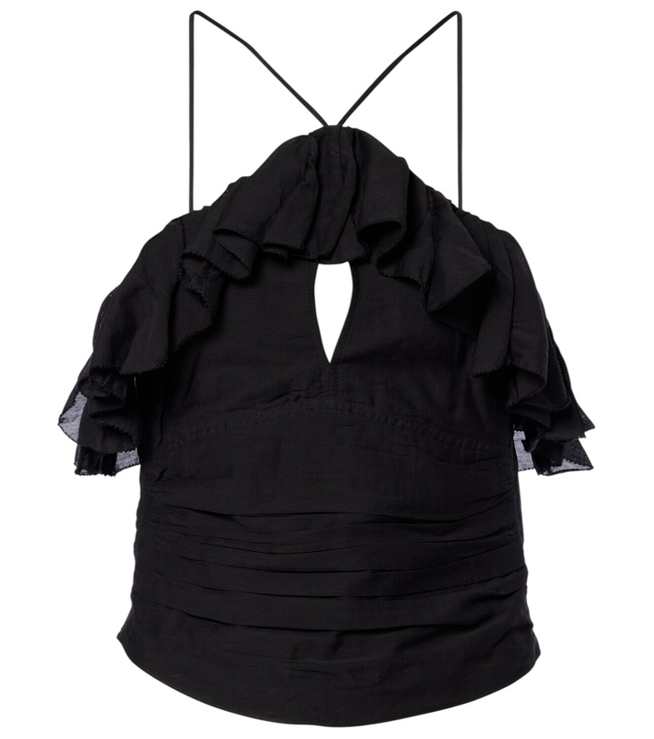 Photo: Marant Etoile Djimia halterneck cotton-blend voile top