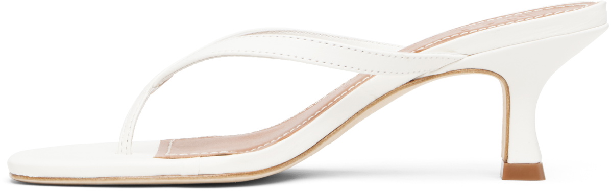 Staud White Freja Kitten Heeled Sandals