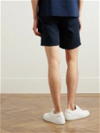 Mr P. - Cotton and Linen-Blend Drawstring Shorts - Blue