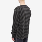 Junya Watanabe MAN Men's Long Sleeve Striped Wool T-Shirt in Black/Charcoal