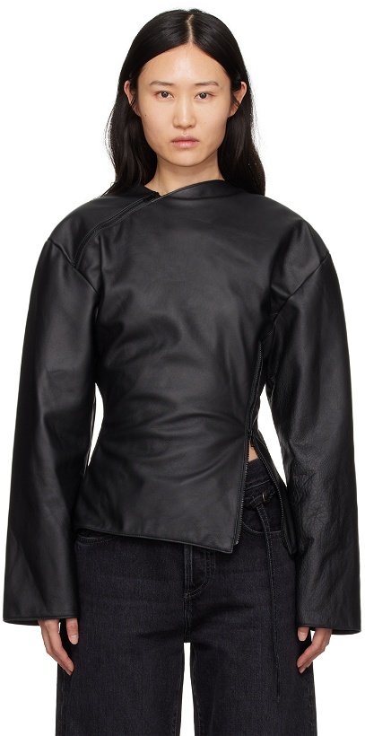 Photo: Jade Cropper Black Gigi Leather Jacket