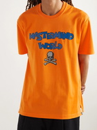 Mastermind World - Glittered Logo-Print Cotton-Jersey T-Shirt - Orange