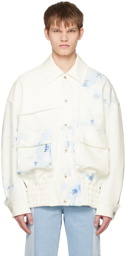 Feng Chen Wang White & Blue Printing Jacket