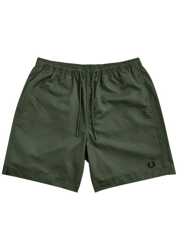 Photo: Fred Perry Logo-embroidered Shell Swim Shorts Green