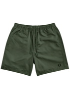 Fred Perry Logo-embroidered Shell Swim Shorts Green