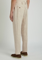 Wax London Aubyn Tapered-leg Linen Trousers Beige