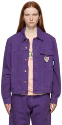 Rassvet Purple 'Worldpeache' Embroidered Denim Jacket