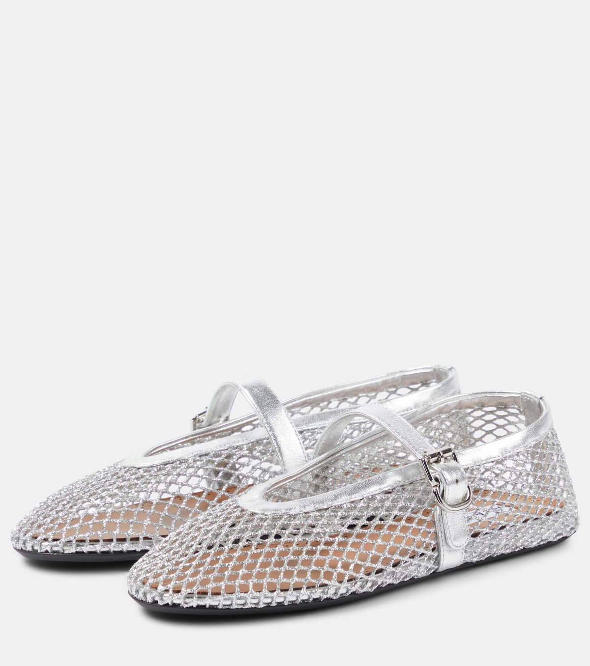 Alaïa Metallic fishnet Mary Jane flats
