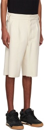 Maison Margiela Off-White Wool Shorts