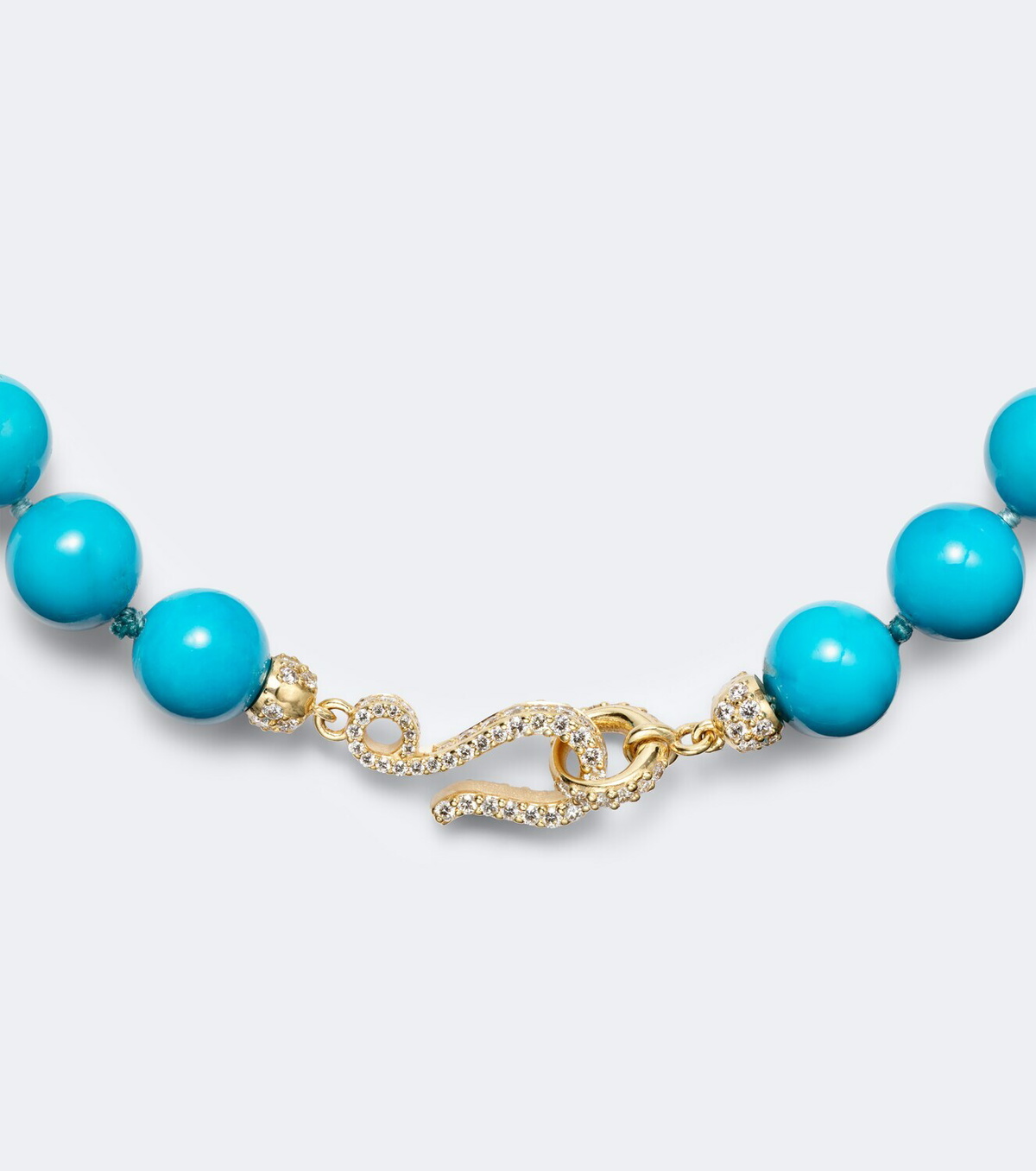 Suzanne Kalan 18kt gold necklace with turquoise and diamonds