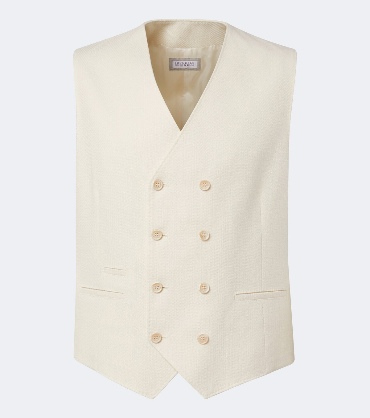 Brunello Cucinelli Double-breasted wool and cotton vest