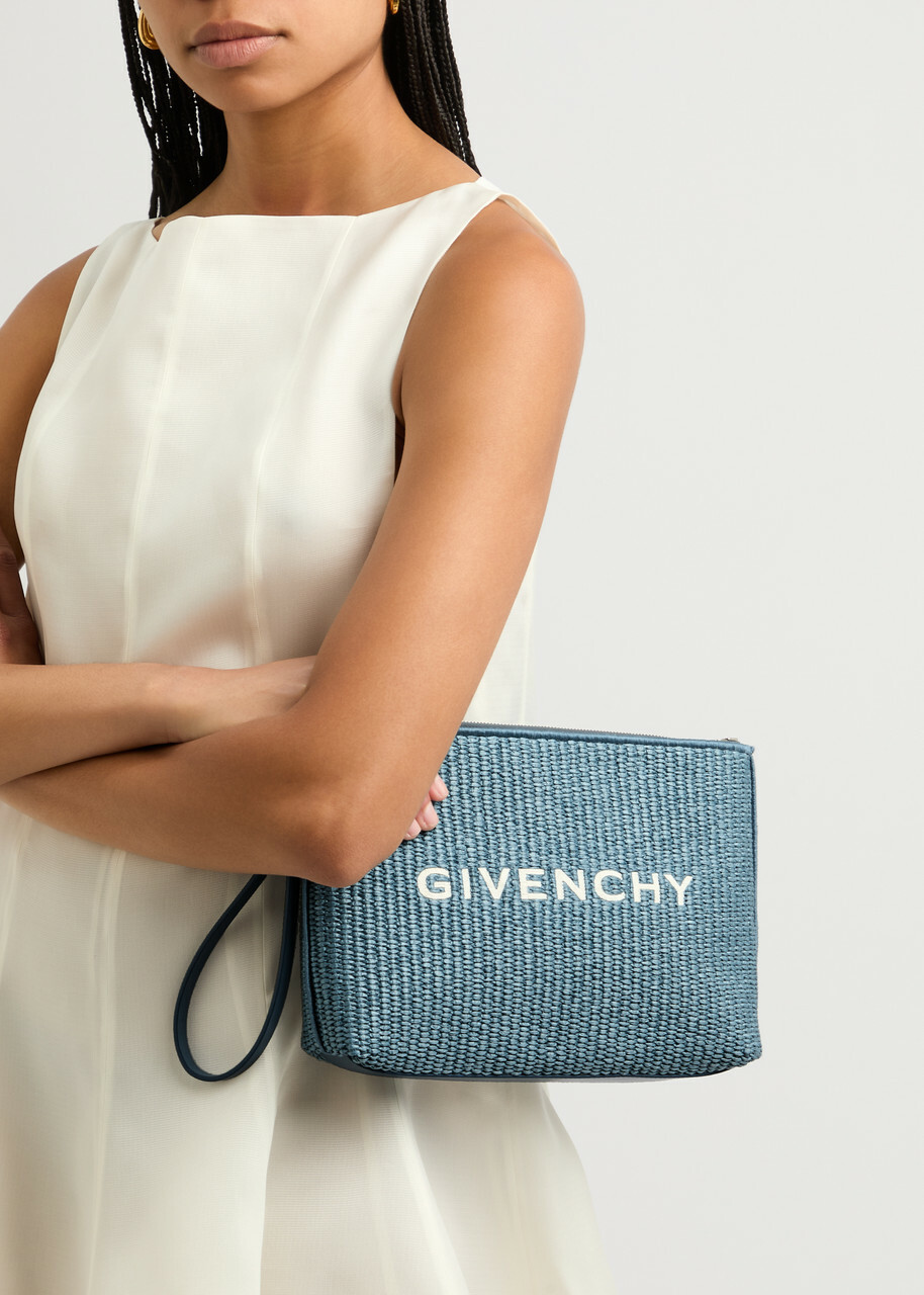 Givenchy Travel Woven Raffia Pouch - Blue - One Size Givenchy