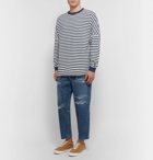 Beams - Indigo-Dyed Striped Cotton T-Shirt - Men - Indigo
