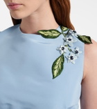 Oscar de la Renta Porcelain Flower silk faille maxi dress