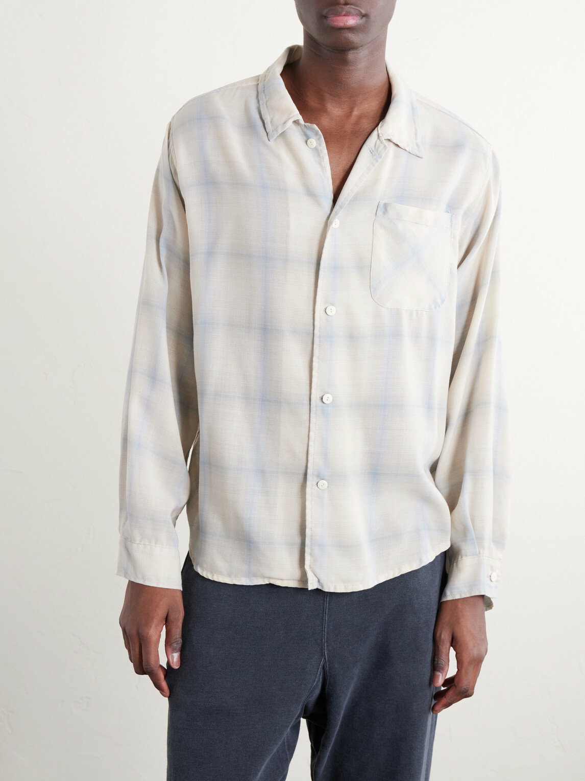 Remi Relief - Viyella Checked Wool-Blend Shirt - Blue