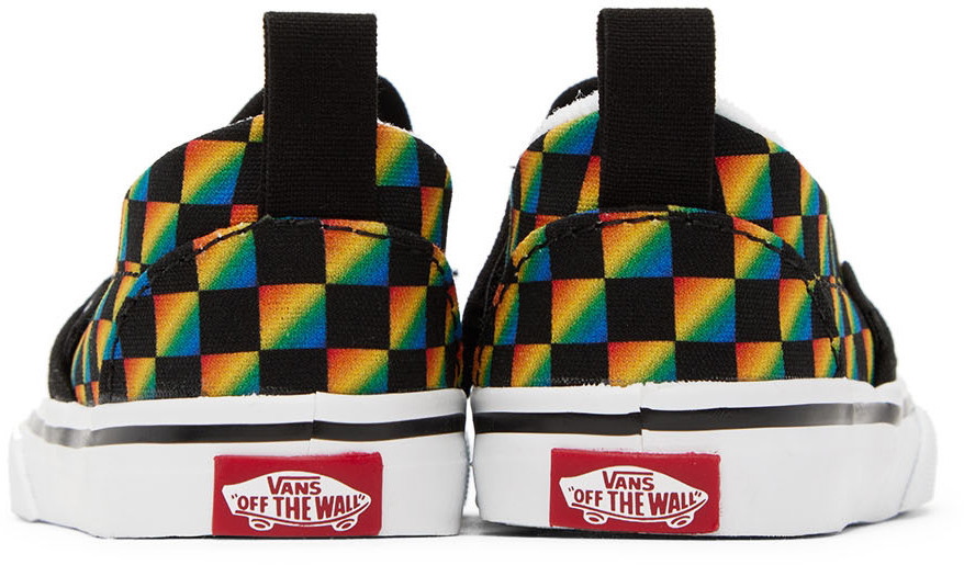 Vans Toddler's Slip-On V - Gradient Rainbow Check Black Gradient Rainbow Check Black / 9T