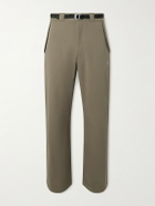 ROA - Slim-Fit Straight-Leg Logo-Embroidered Belted Cotton-Blend Twill Trousers - Brown